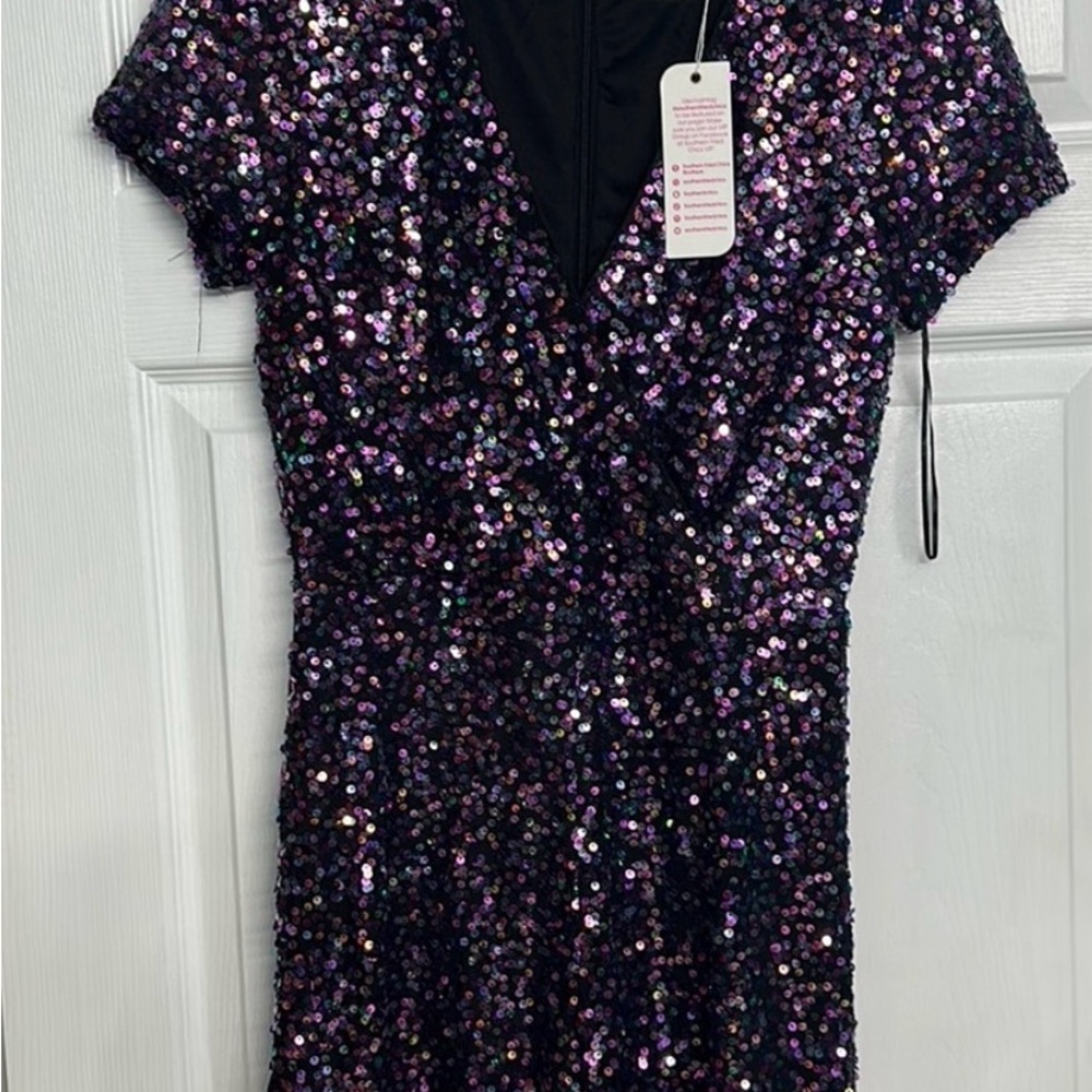 Purple Sequin Romper